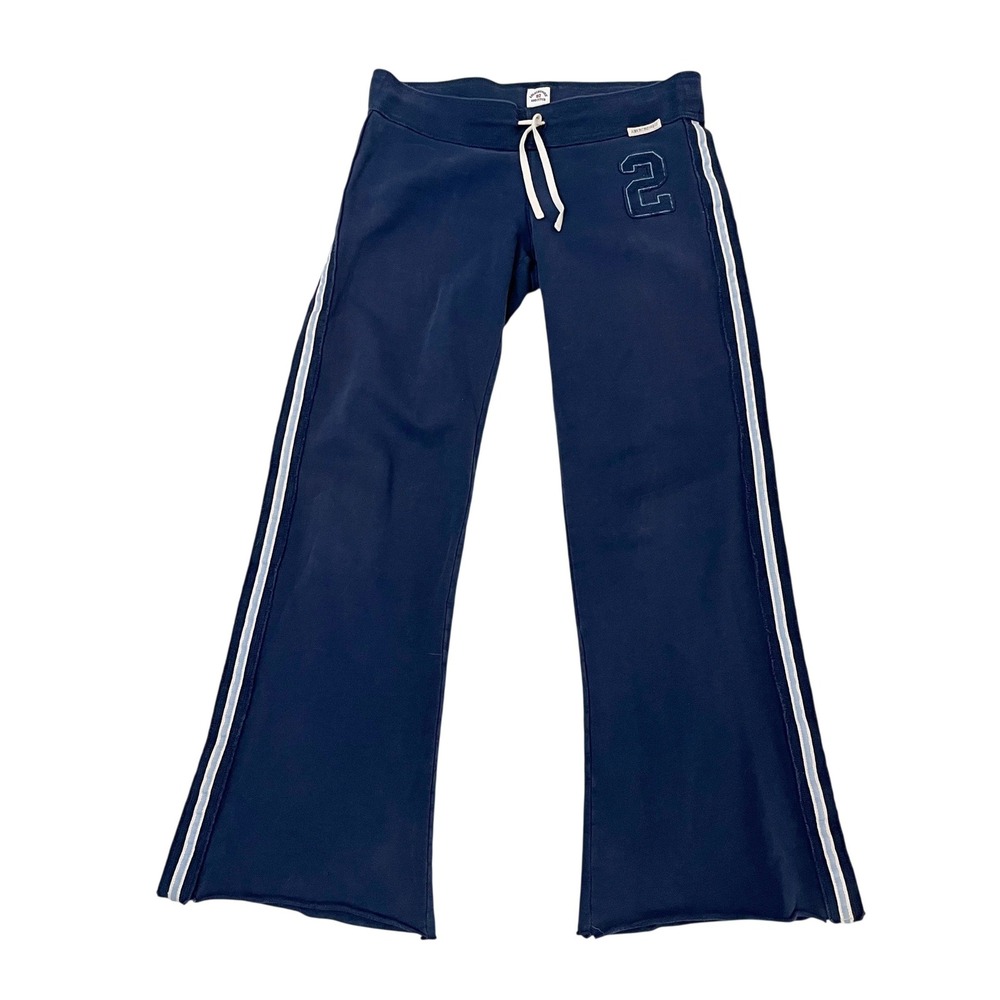 Vintage Abercrombie & Fitch Y2K Navy Blue Wide Leg Sweatpants Drawstring MEDIUM